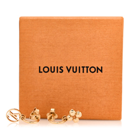 Louis Vuitton Brass Blooming Earrings Gold 6 of 6