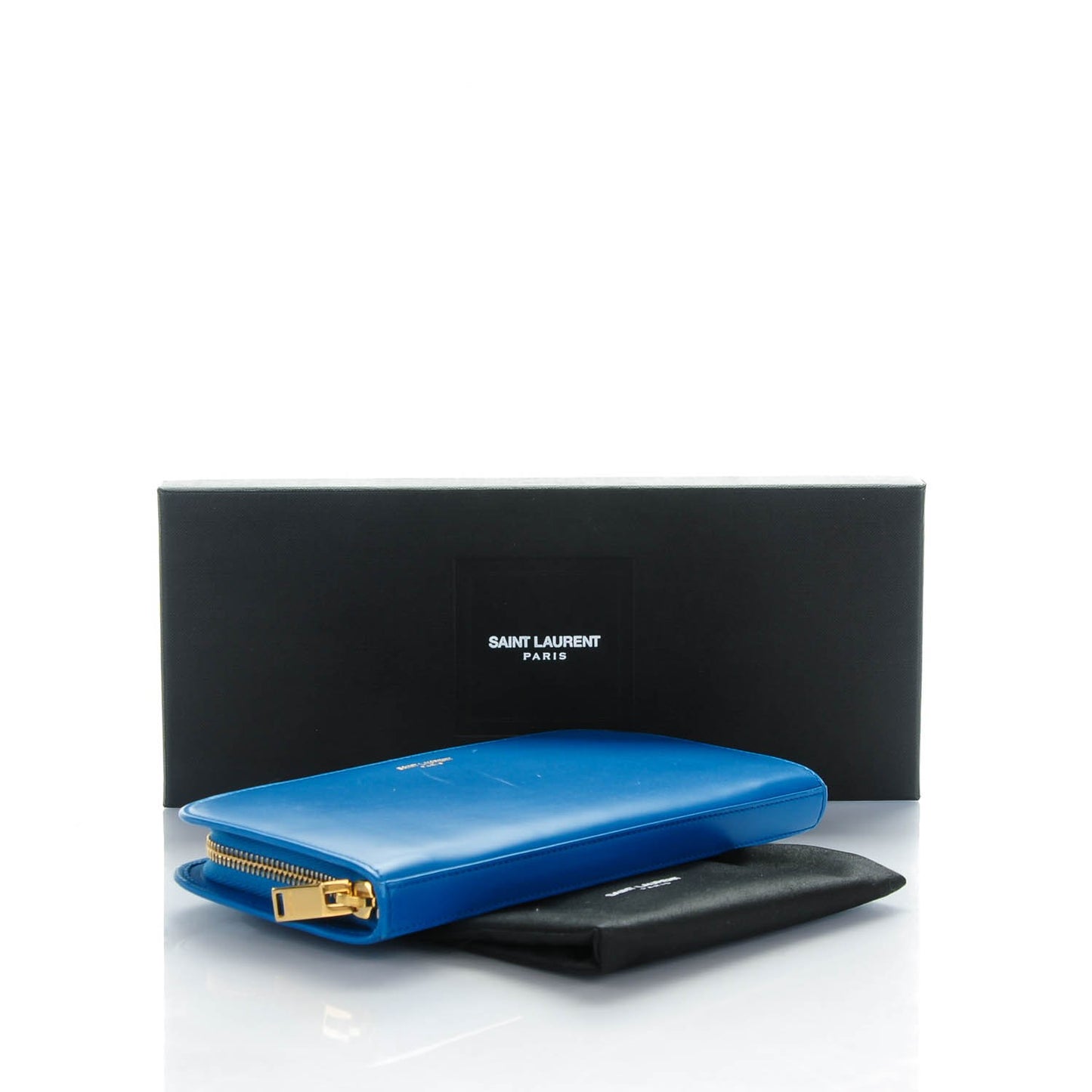 Calfskin Classic Zip Around Wallet Blue