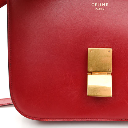 Celine Box Calfskin Medium Classic Box Flap Bag Red 12 of 14