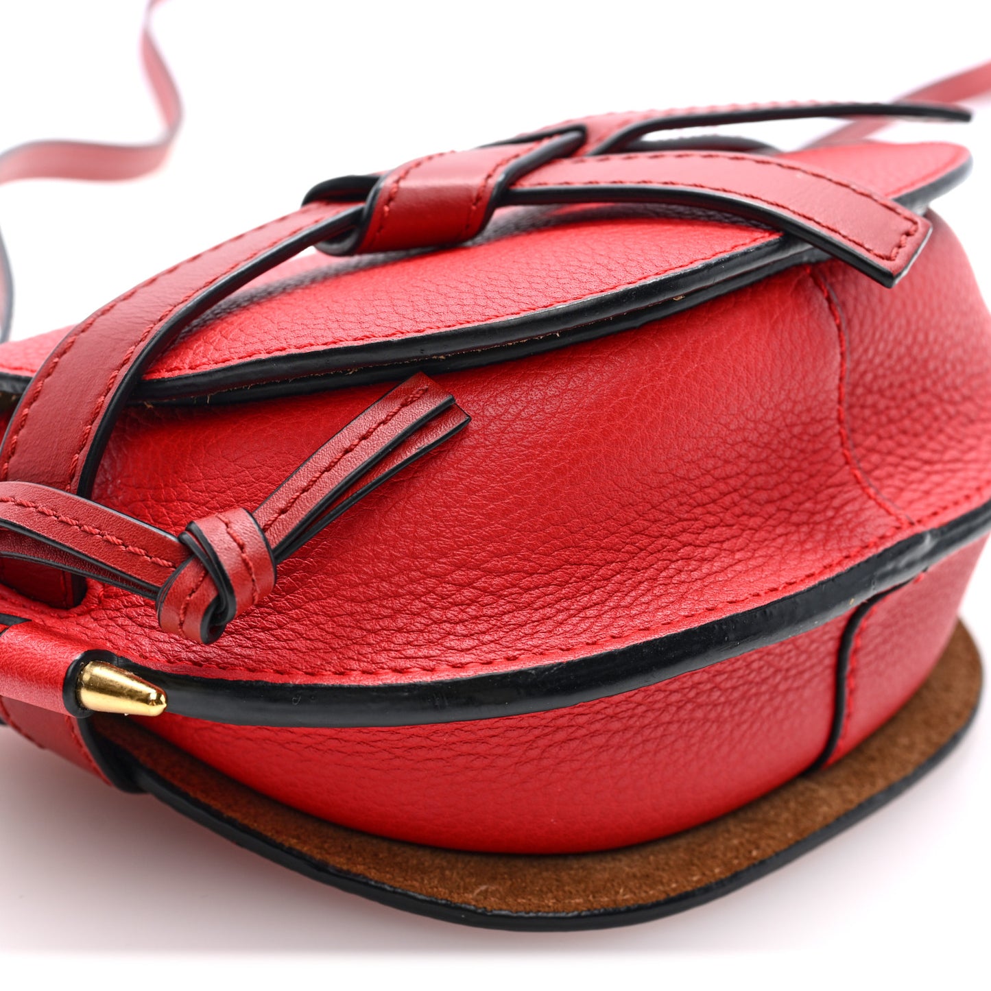 Grained Calfskin Mini Gate Crossbody Bag Scarlet Burnt Red