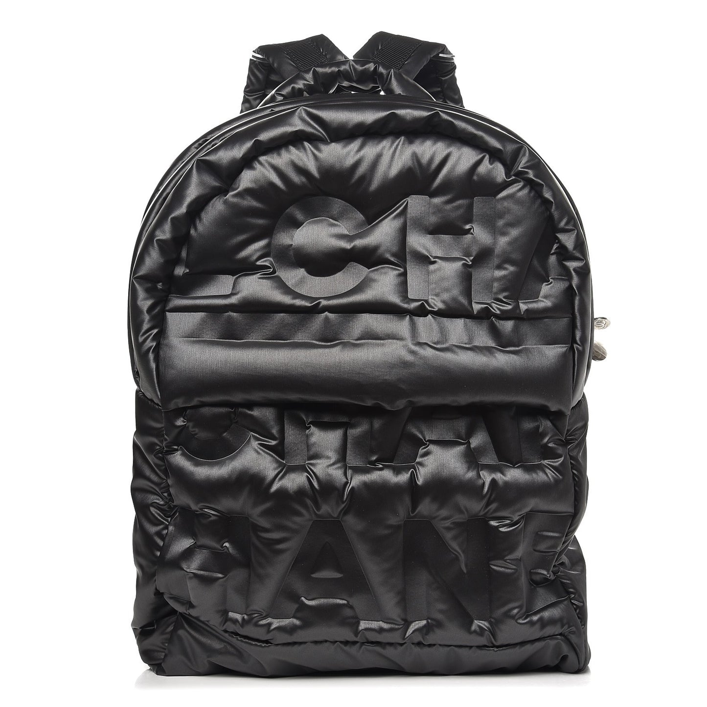 Nylon Embossed Doudoune Backpack Black