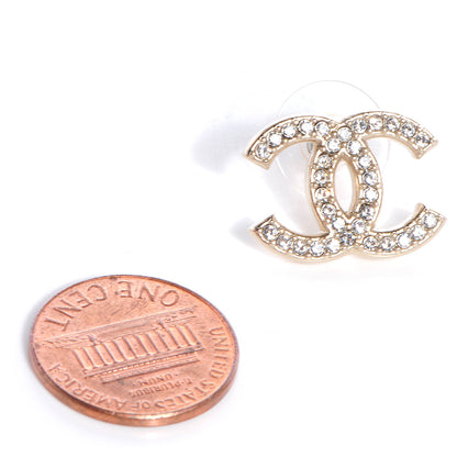 Chanel Crystal CC Earrings Gold 2 of 5