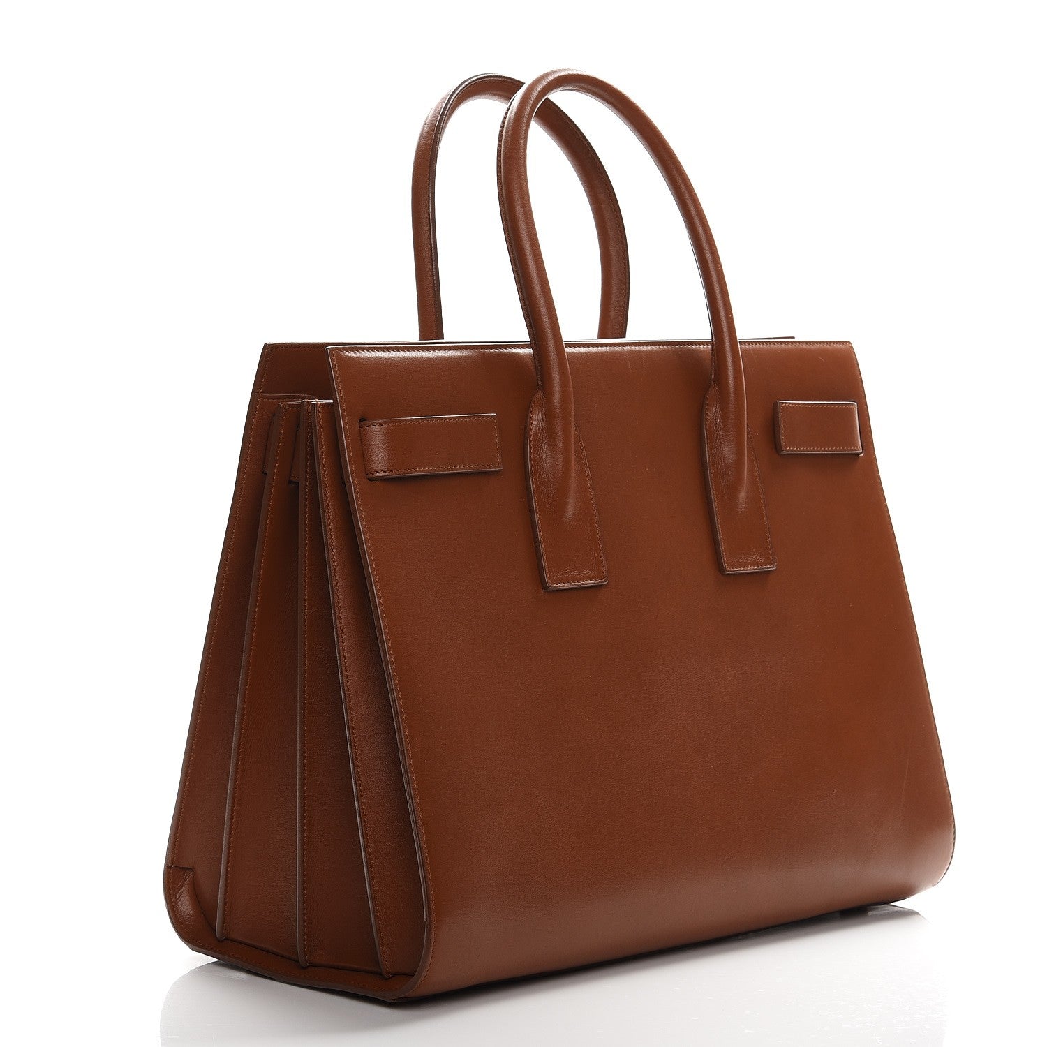 Saint Laurent Calfskin Large Sac De Jour Carryall Cognac 3 of 12