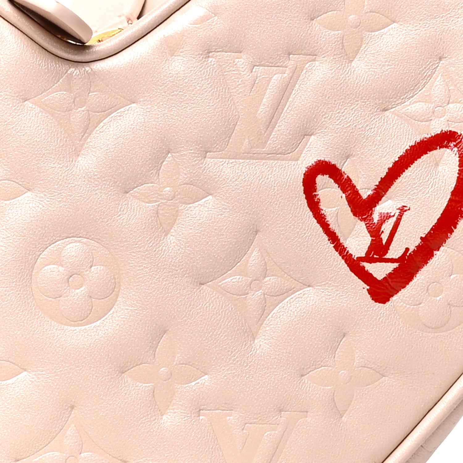 Louis Vuitton Lambskin Embossed Monogram Fall In Love Sac Coeur Light Pink 7 of 9