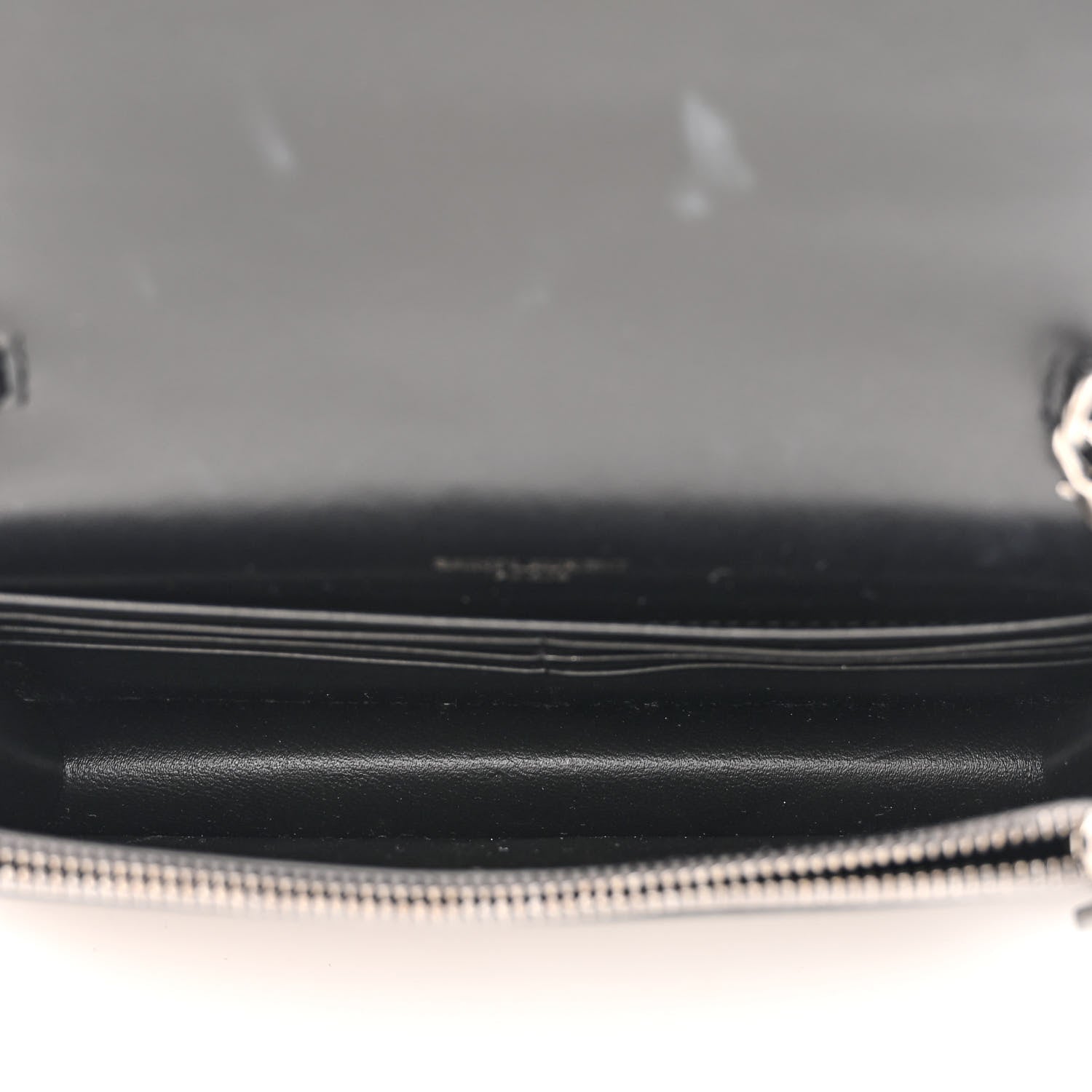 Saint Laurent Metallic Grain De Poudre Kate Monogram Tassel Chain Wallet Silver 5 of 12