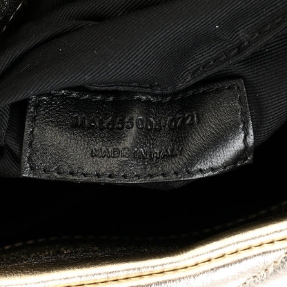 Saint Laurent Metallic Lambskin Quilted Sade Puffer Envelope Clutch Platino 7 of 7