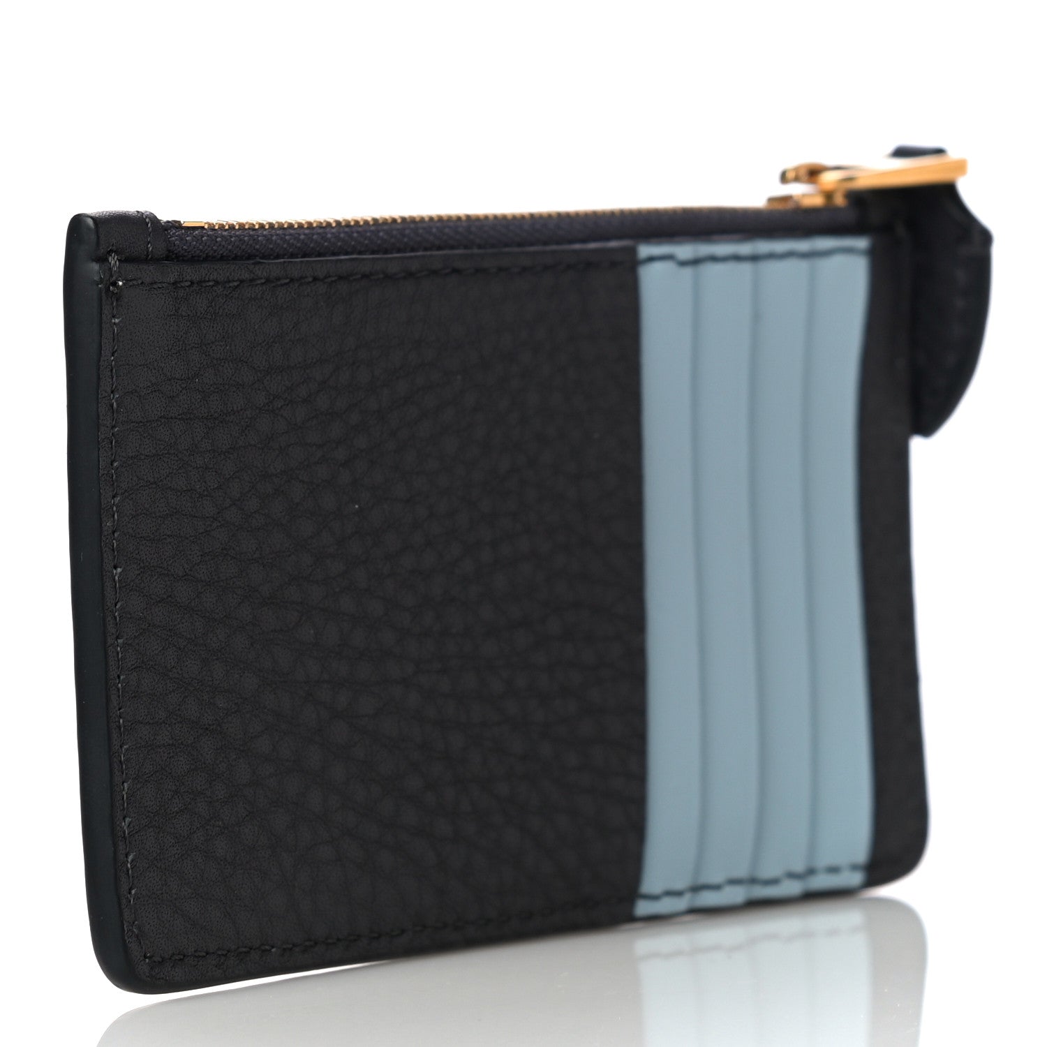 Burberry Grained Calfskin Two Tone Somerset Coin Case Card Holder Navy 3 of 8