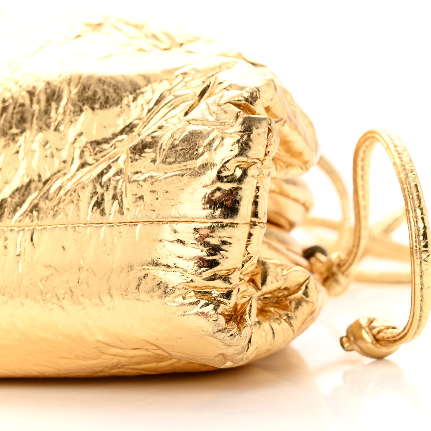 Bottega Veneta Metallic Crushed Calfskin The Mini Pouch Gold 8 of 8
