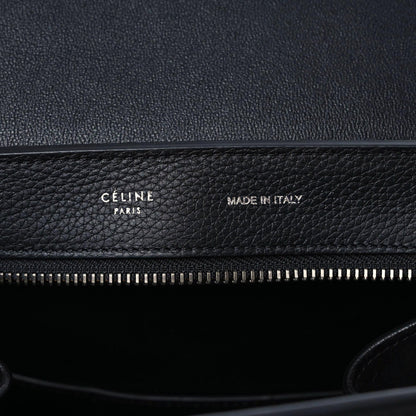 Celine Drummed Calfskin Suede Medium Trapeze Black 6 of 12