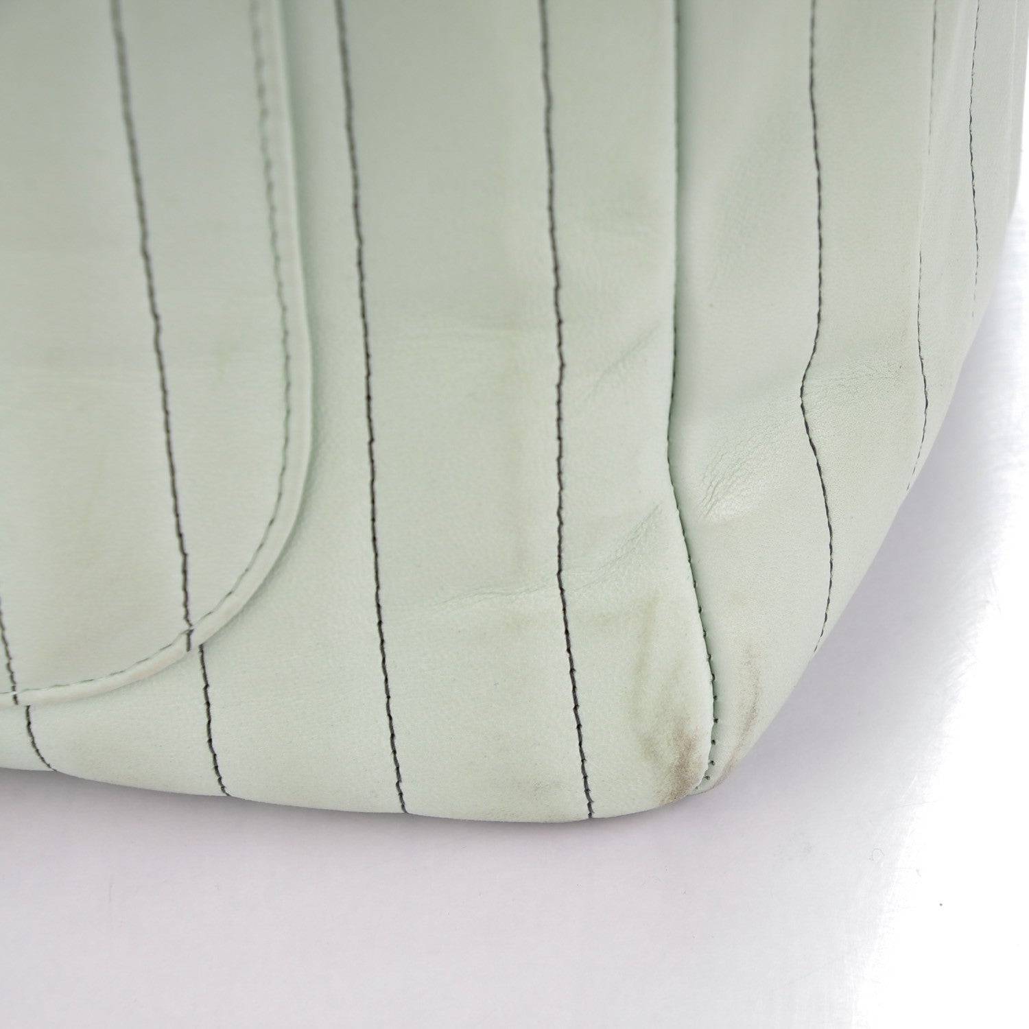 Chanel Lambskin Vertical Quilted Large Mademoiselle Tote Light Green 9 of 16