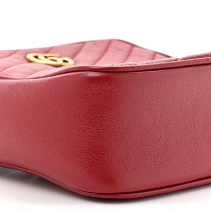 Gucci Azalea Calfskin Matelasse Diagonal Tall GG Marmont Crossbody Bag Romantic Cerise 11 of 11