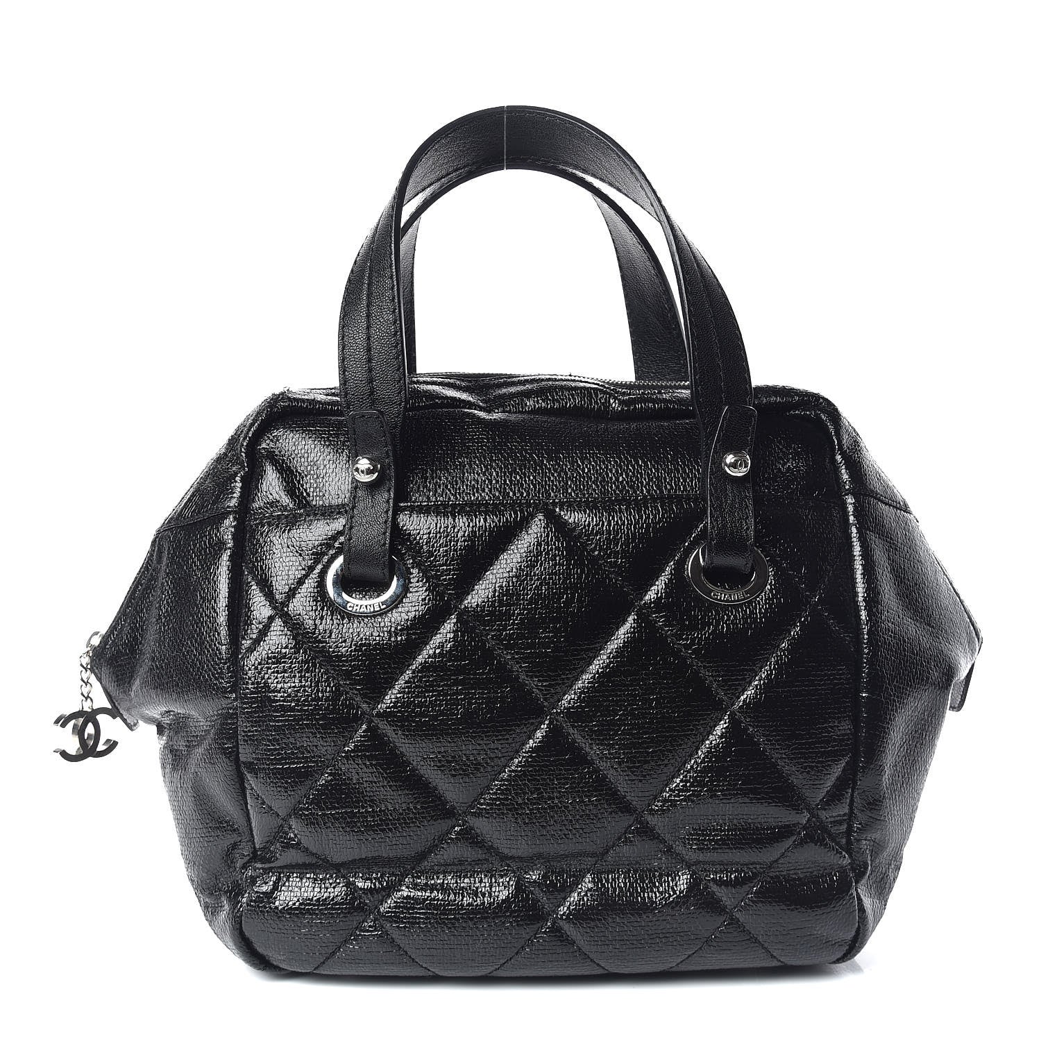 Chanel Coated Canvas Paris Biarritz Satchel Black 1 of 9