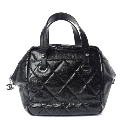 Chanel Coated Canvas Paris Biarritz Satchel Black 1 of 9