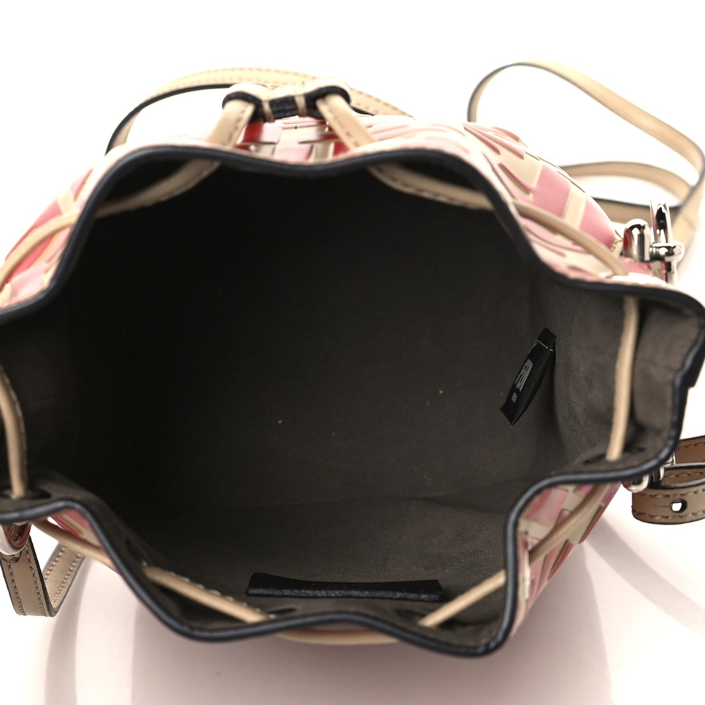 Vitello Liberty F is Fendi FF Embossed Mini Mon Tresor Bucket Bag Amido Fiamma