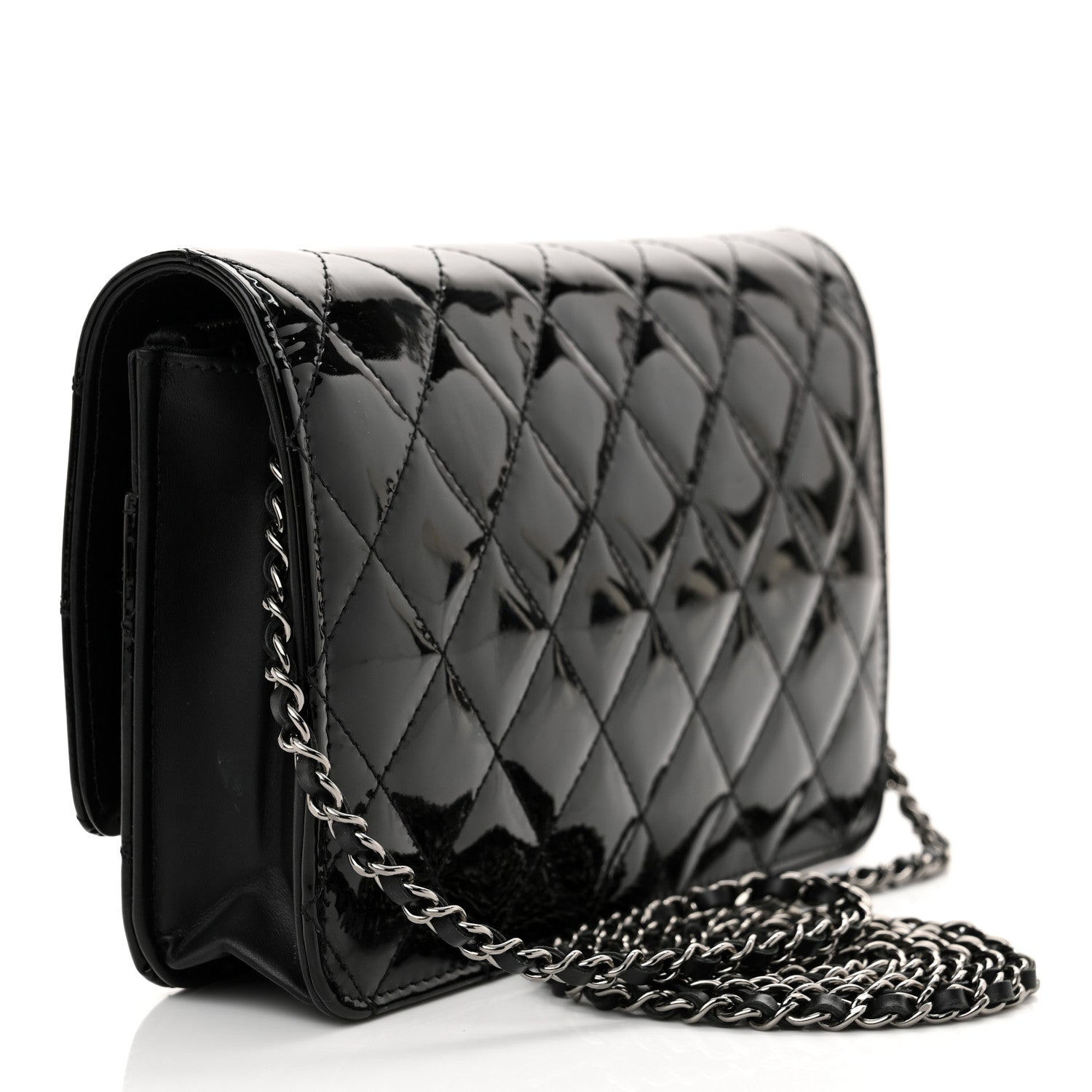 Chanel Patent Quilted Golden Class Wallet on Chain WOC Black 3 of 11