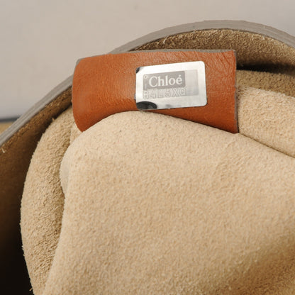 Chloe Suede Calfskin Patchwork Medium Drew Shoulder Bag Caramel 7 of 8