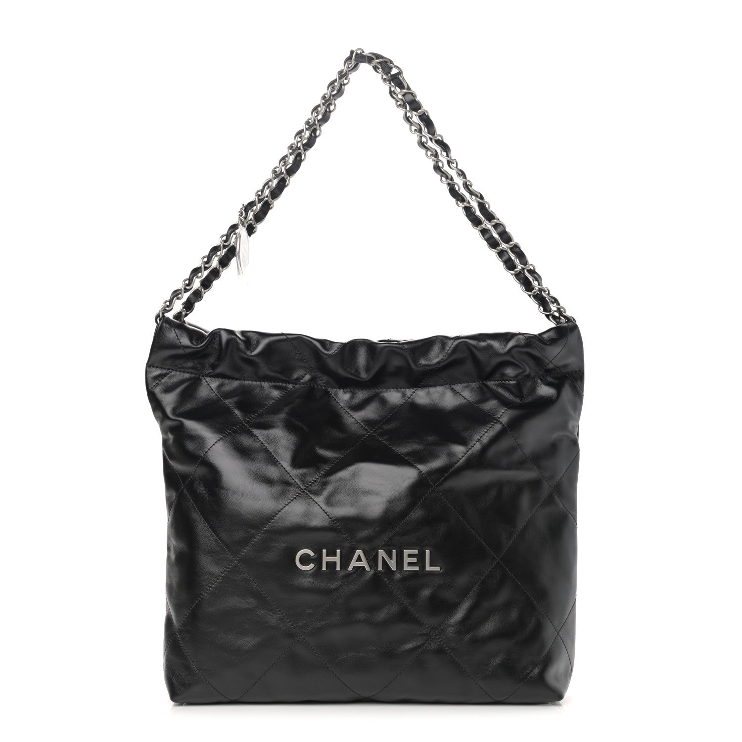 Chanel Shiny Calfskin Quilted Small Chanel 22 Black 3 of 12