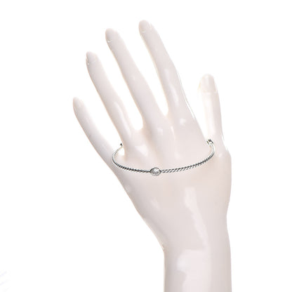 David Yurman Sterling Silver Diamond 3mm Confetti Three Station Bangle 2 of 4