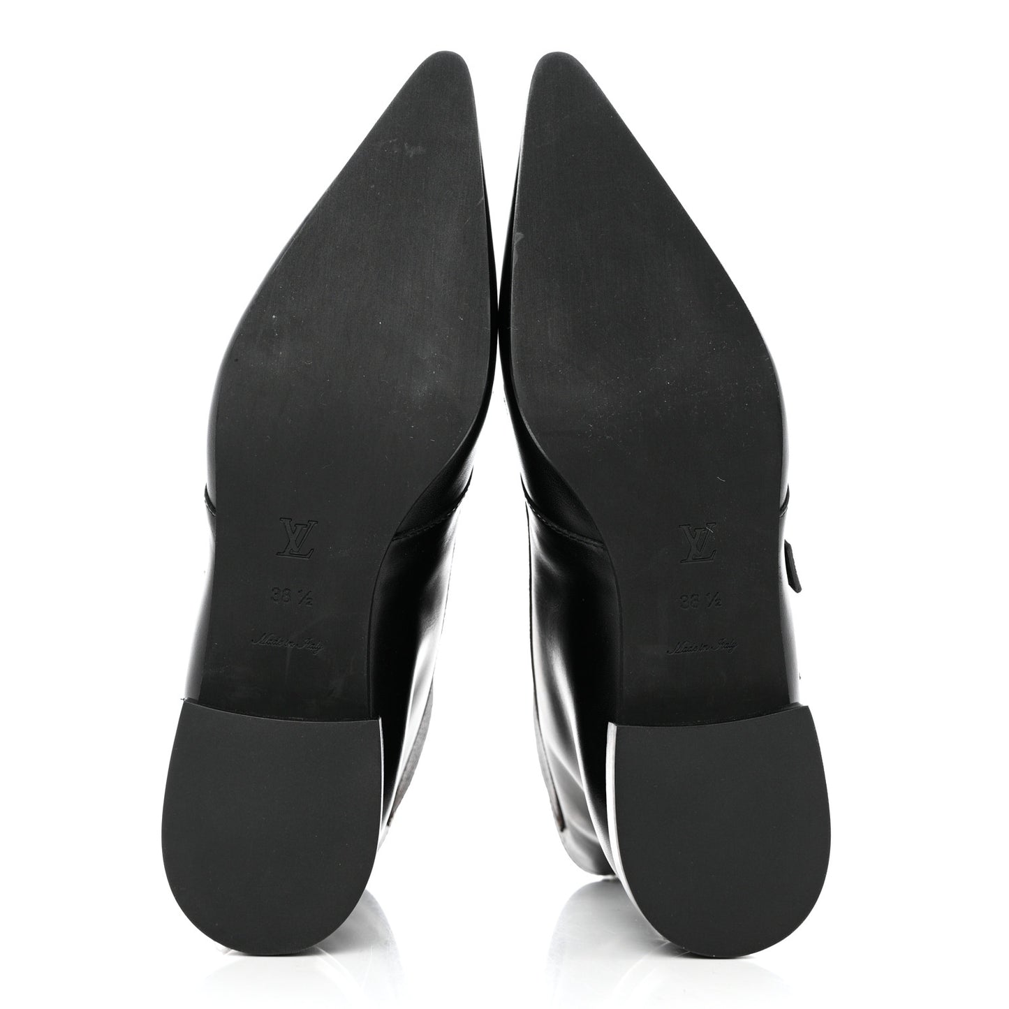 Calfskin Monogram Jumble Flat Ankle Boots 38.5 Black