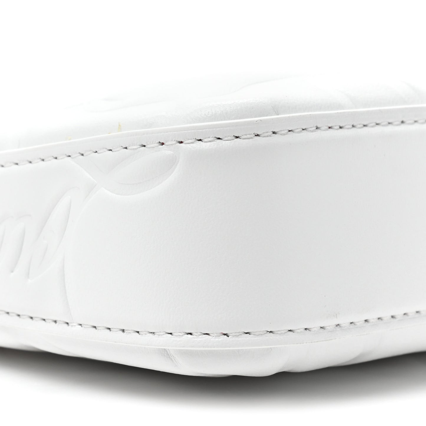 Lambskin Embossed Loubila Shoulder Bag White