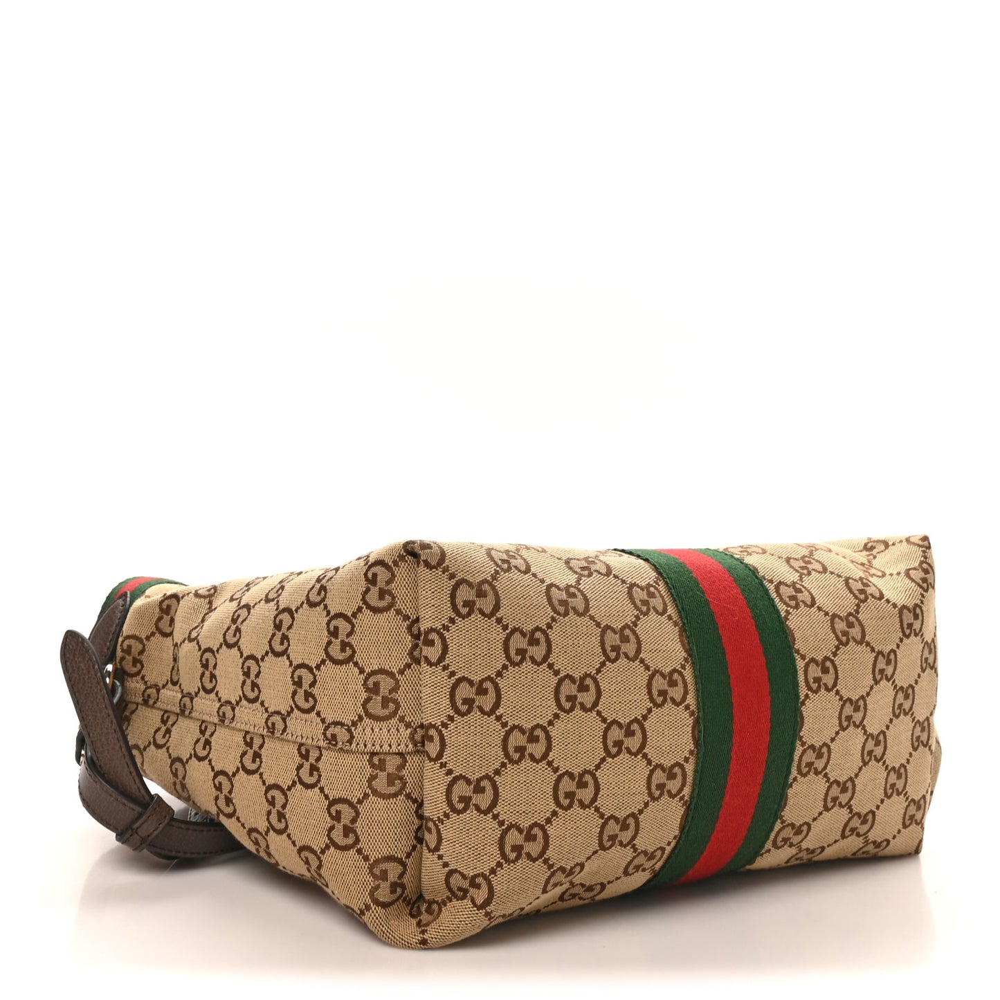 Monogram Web Small Giglio Tote Beige Dark Brown