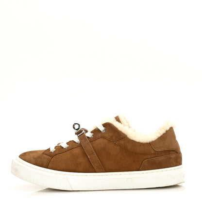 Hermes Suede Shearling Day Sneakers 37 Naturel 1 of 10
