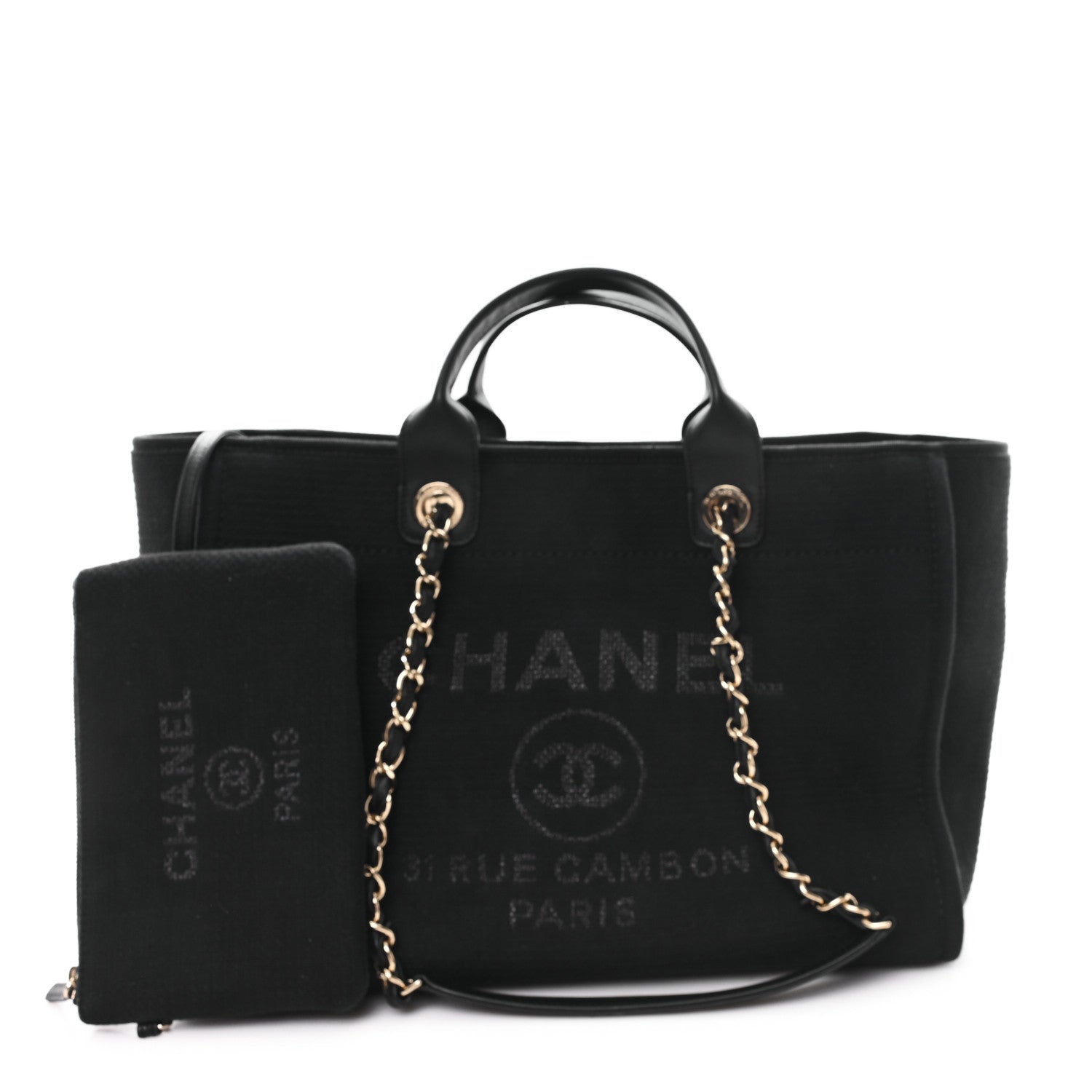 Chanel Mixed Fibers Medium Deauville Tote Black 3 of 13