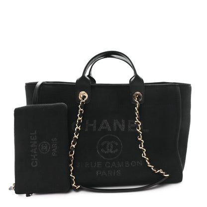 Chanel Mixed Fibers Medium Deauville Tote Black 3 of 13
