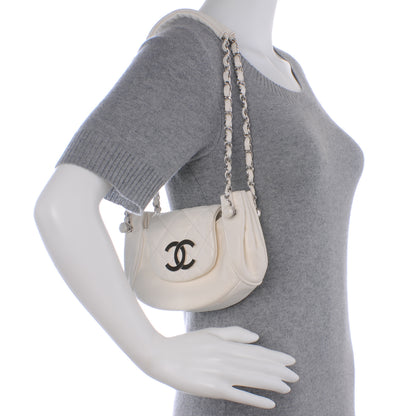 Chanel Lambskin Quilted Mini CC Shoulder Bag Ivory 2 of 9