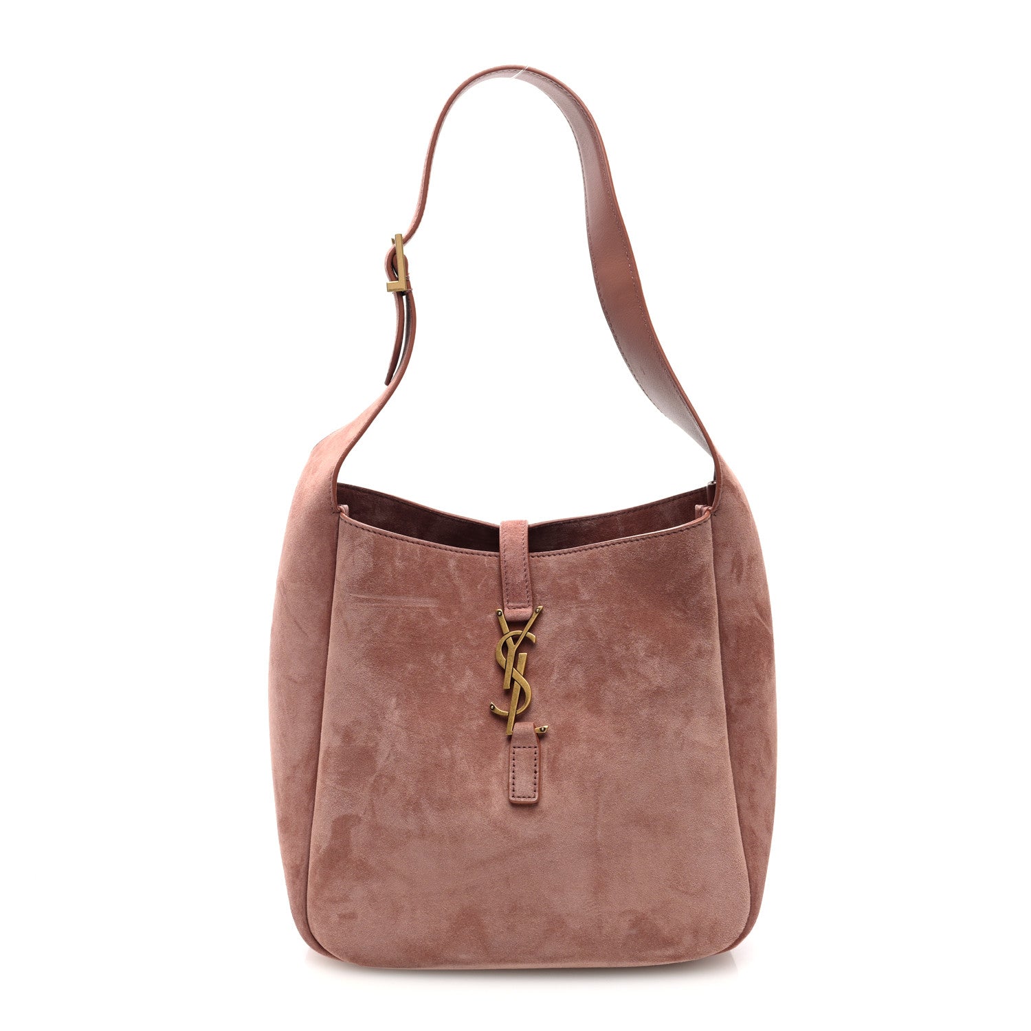 Saint Laurent Suede Calfskin Small Le 5 A 7 Soft Hobo  Barely Pink 1 of 9