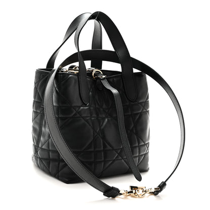 Christian Dior Calfskin Macrocannage Small Toujours Vertical Tote Black 3 of 9