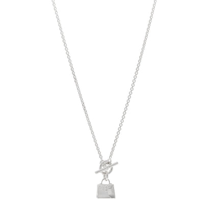 Hermes Sterling Silver Kelly Charm Pendant Necklace 1 of 4