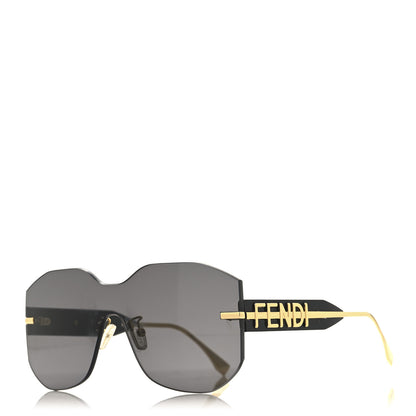 Fendi Metal Fendigraphy Shield Sunglasses FE 40067U Black Gold 1 of 7