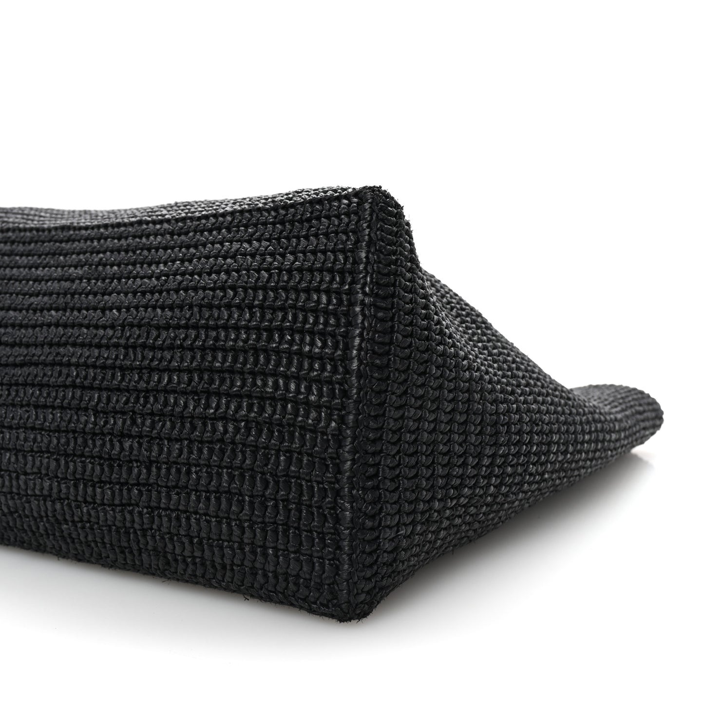 Raffia Logo Tote Black
