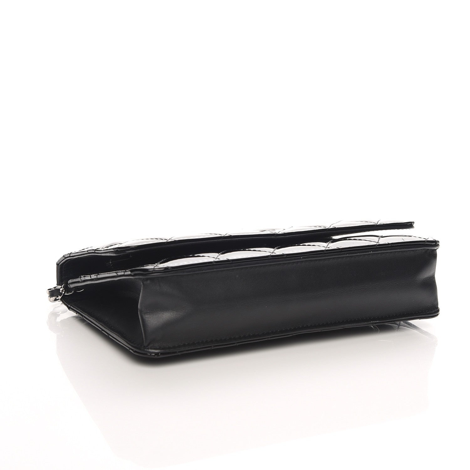 Chanel Patent Quilted Wallet On Chain WOC Black 4 of 9