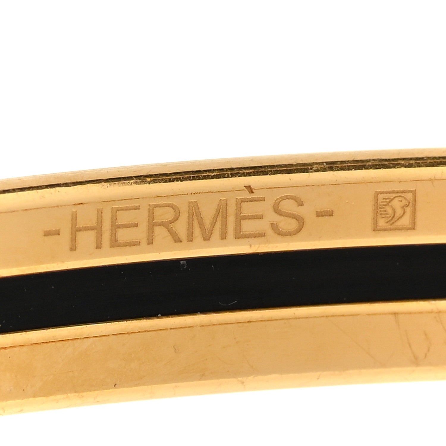 Hermes Enamel Extra Narrow Op'H Bangle Bracelet 70 Black 4 of 6