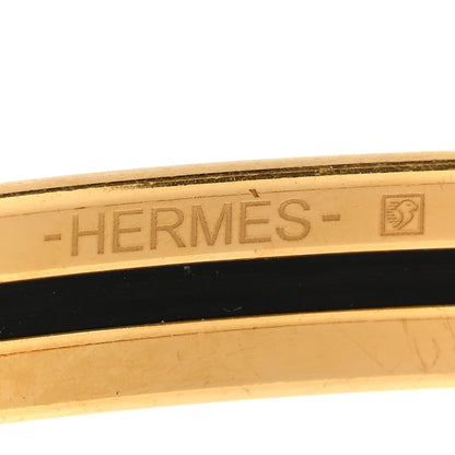 Hermes Enamel Extra Narrow Op'H Bangle Bracelet 70 Black 4 of 6
