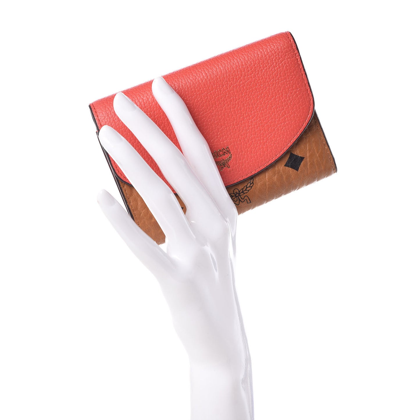 Visetos Grained Calfskin Tri-Fold Wallet Marigold Orange