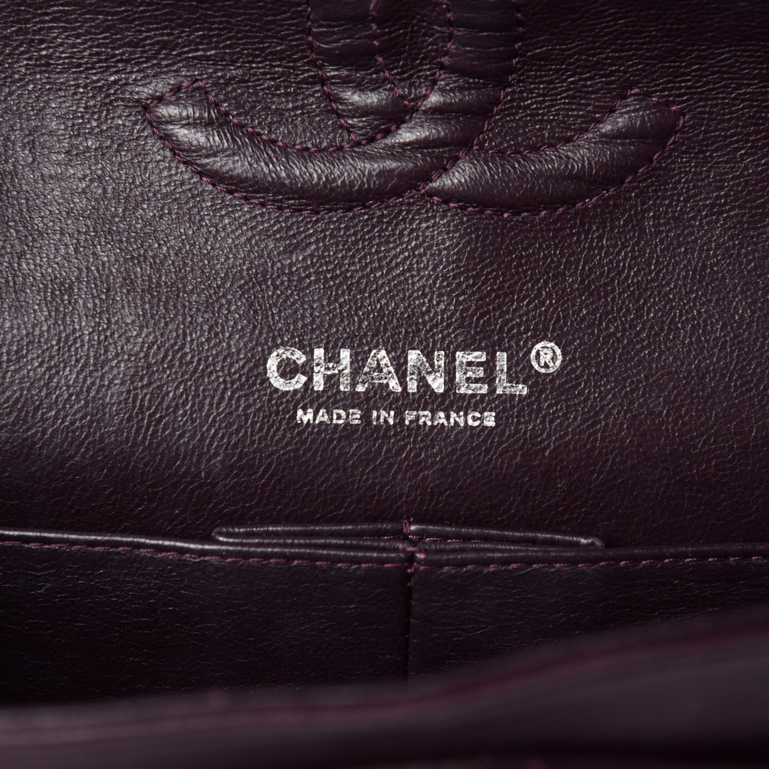 Chanel Lambskin Quilted Medium Double Flap Dark Purple 11 of 13