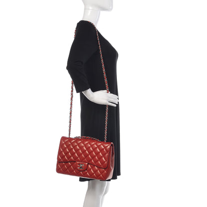Chanel Lambskin Quilted Jumbo Single Flap Red 2 of 18