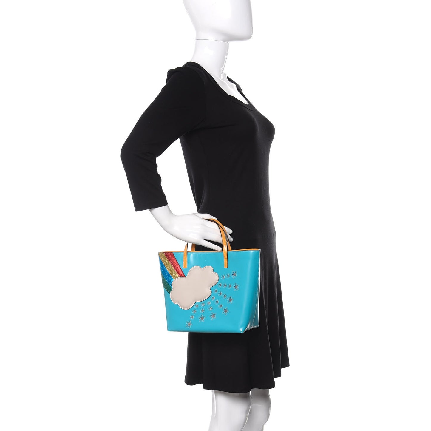 Calfskin Childrens Rainbow Tote Blue