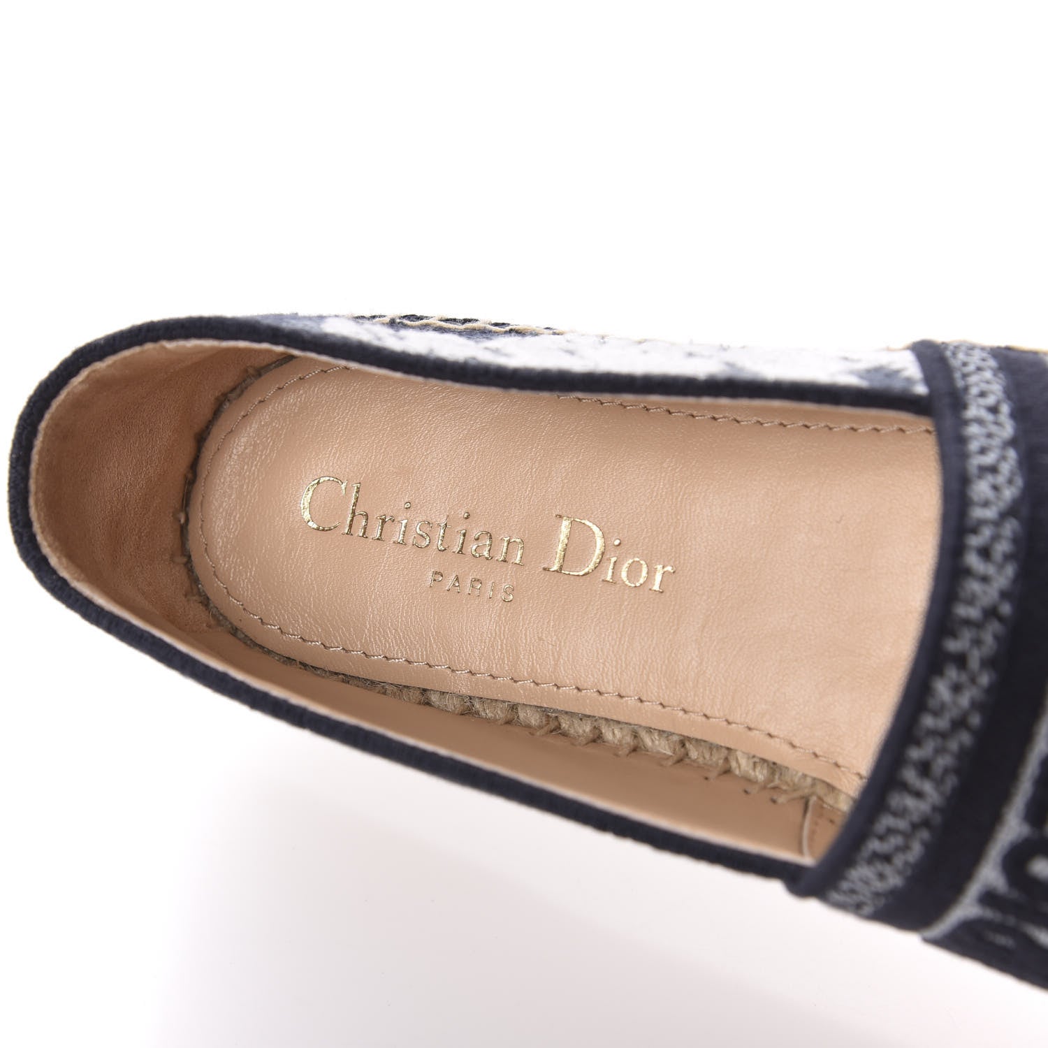 Christian Dior Canvas Tie and Dior Embroidered Granville 15mm Espadrilles 37.5 Denim 7 of 9