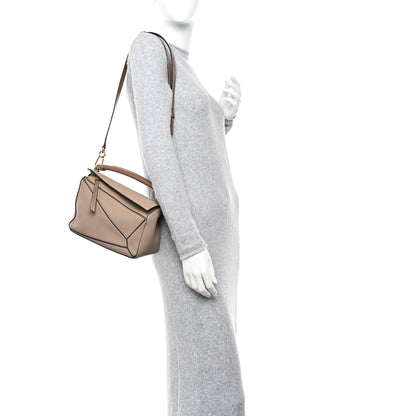 Loewe Grained Calfskin Small Puzzle Bag Sand Mink 2 of 12