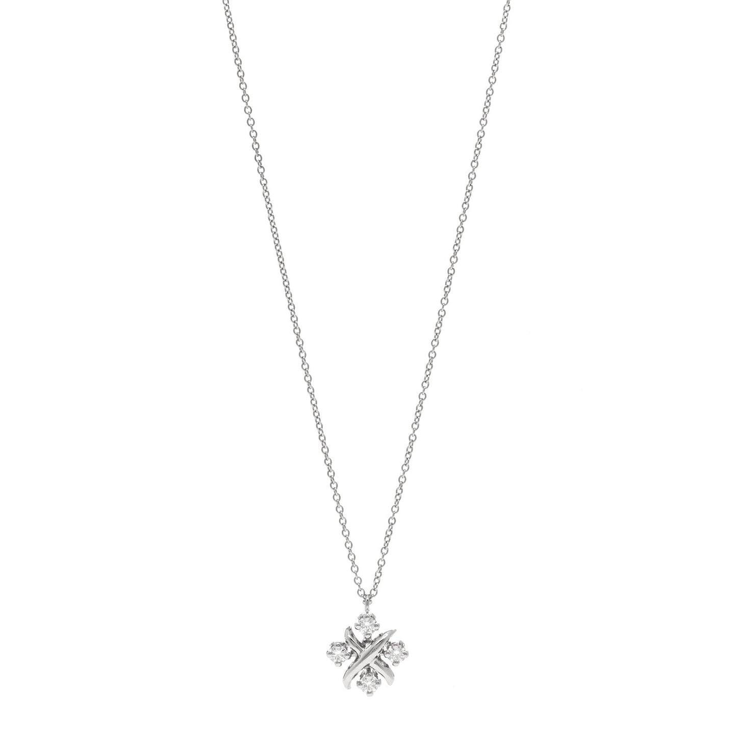 Platinum Diamond Schlumberger Lynn Pendant Necklace