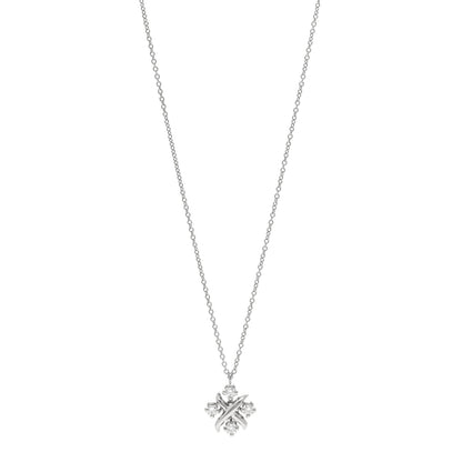 Tiffany Platinum Diamond Schlumberger Lynn Pendant Necklace 1 of 5