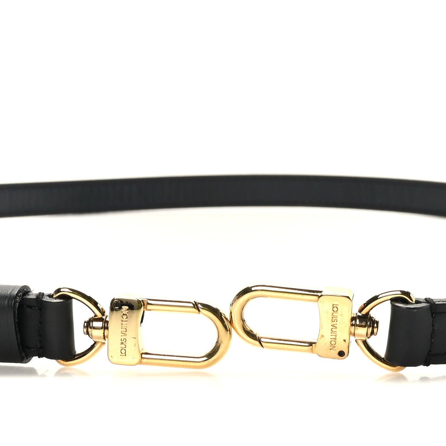 Louis Vuitton Calfskin 16mm Adjustable Shoulder Strap Black 3 of 5
