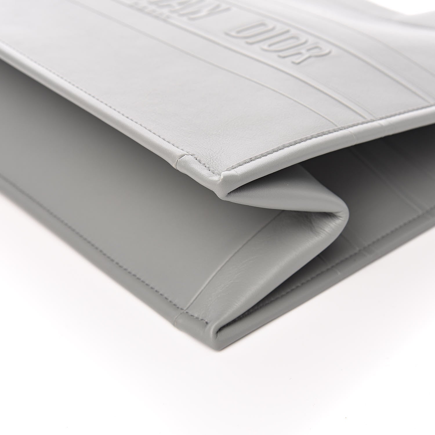 Christian Dior Calfskin Embossed Medium Book Tote Grey Stone 9 of 13