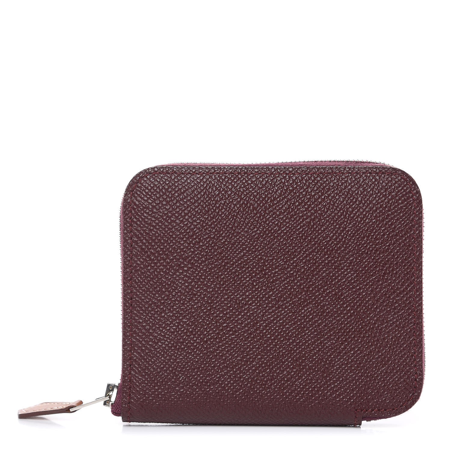 Hermes Epsom Silk'in Compact Wallet Bordeaux 1 of 6
