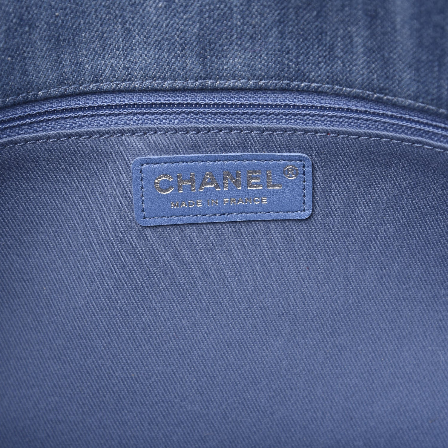 Chanel Frayed Denim Quilted Large Blue Chip Flap Blue 6 of 11
