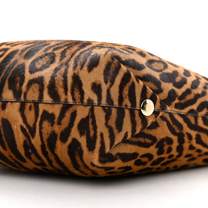 Proenza Schouler Calf Hair Leopard Print North South Tote Chocolate Brown Black Camel 10 of 15